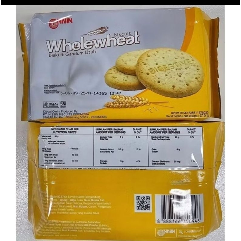 

Nissin whole wheat biscuit gandum utuh 215gr