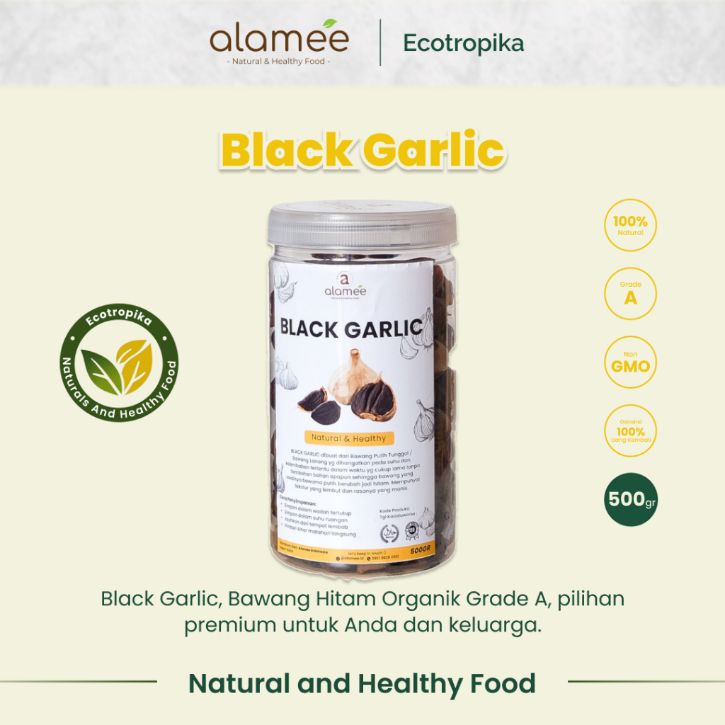 

BLACK GARLIC TUNGGAL 500GRAM - BAWANG HITAM LANANG ASLI KUAT LAMA