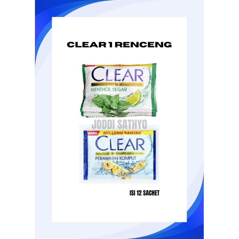 SHAMPOO CLEAR 1 RENCENG ISI 12 SACHET