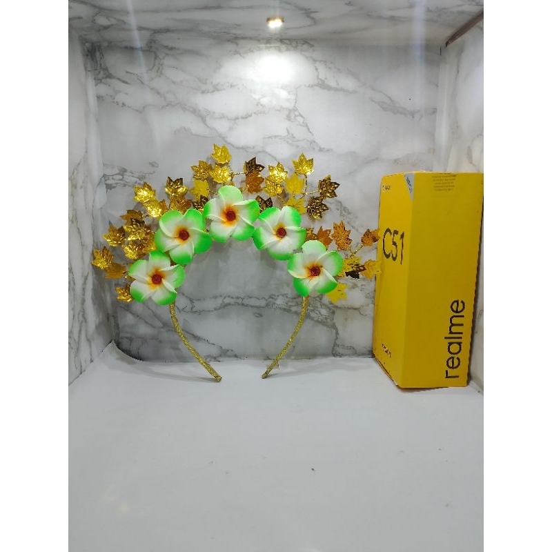 bando bunga Kamboja hijau cantik