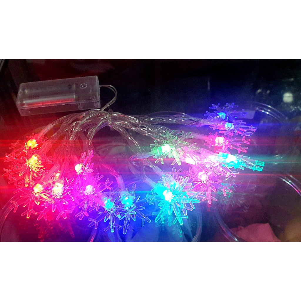 Hiasan Dekorasi Natal Christmas Lampu Salju Panjang 5 meter / Lampu Hias LED Baterai / Lampu Hias / 