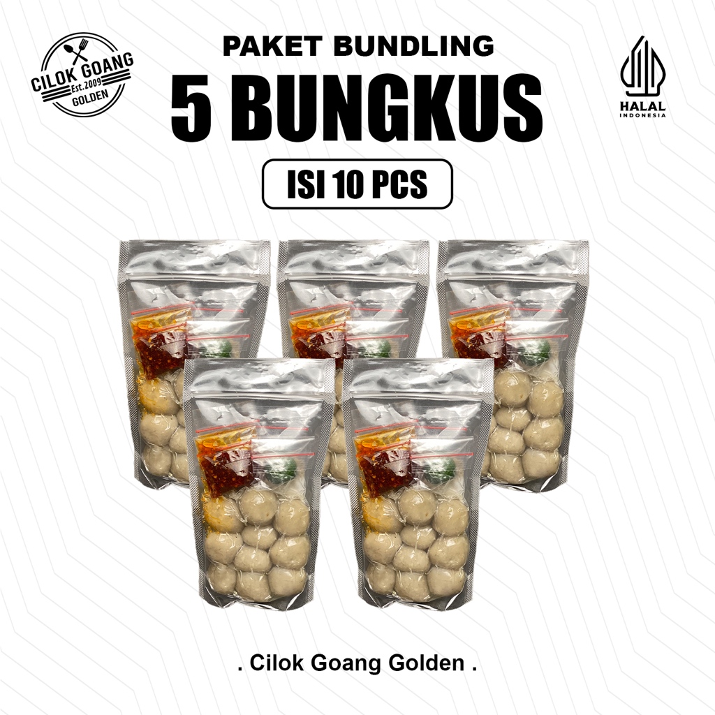 

Cilok Goang Golden Paket 5 Bungkus Kemasan Kecil isi 10pcs Kemasan Instan Khas Tasikmalaya