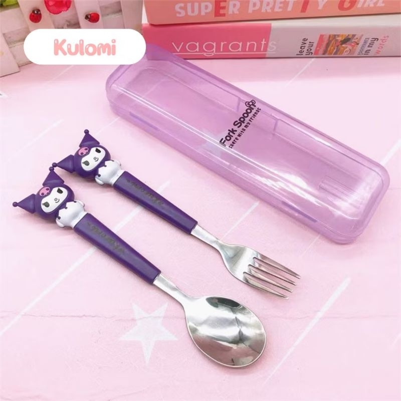 SET SENDOK GARPU ANAK UNGU