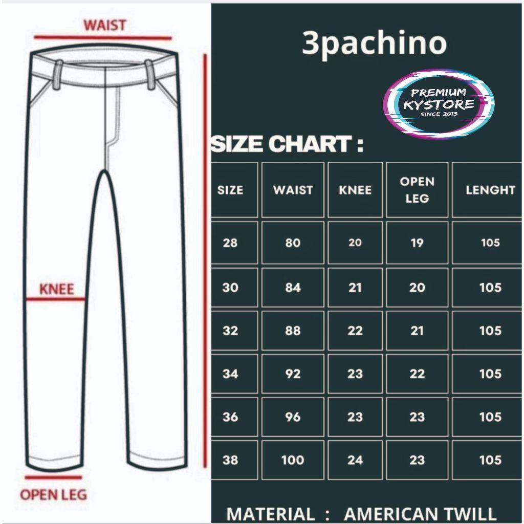 3pachino Celana Panjang American Twill