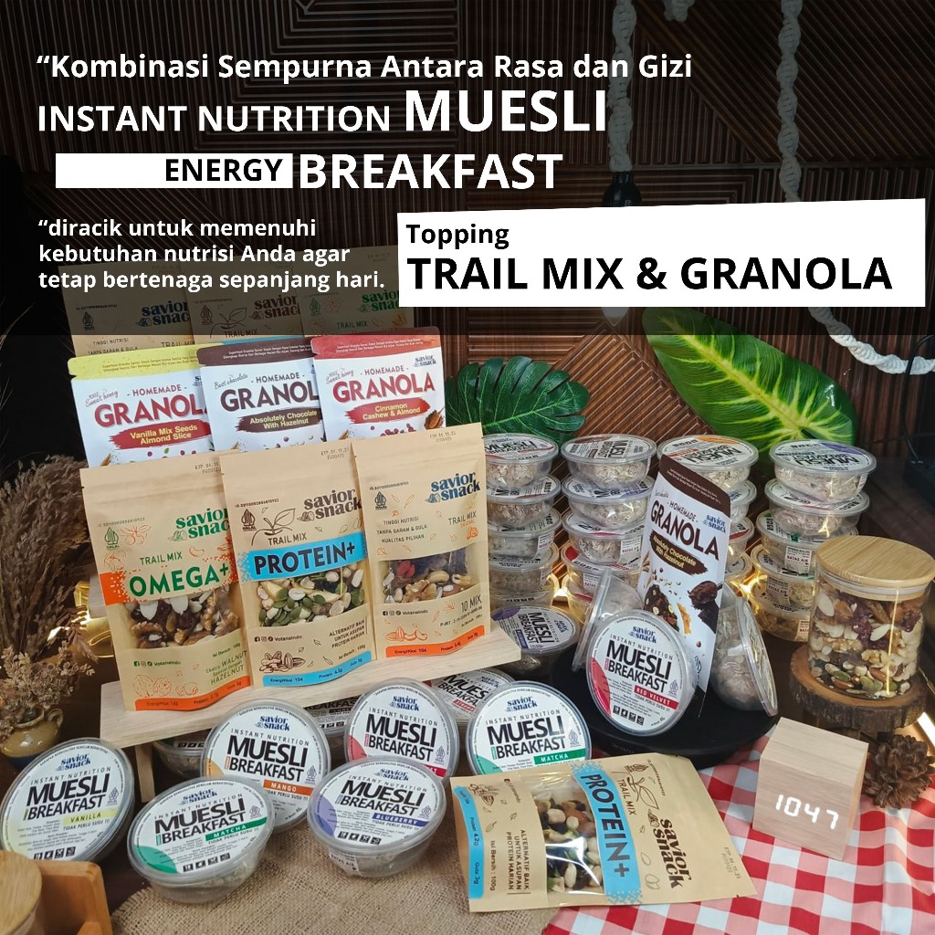 

Granola Crunchy Cinnamon Cashew & Almond With Muesli 7 Rasa Overnight Oat Oatmeal | Savior Snack