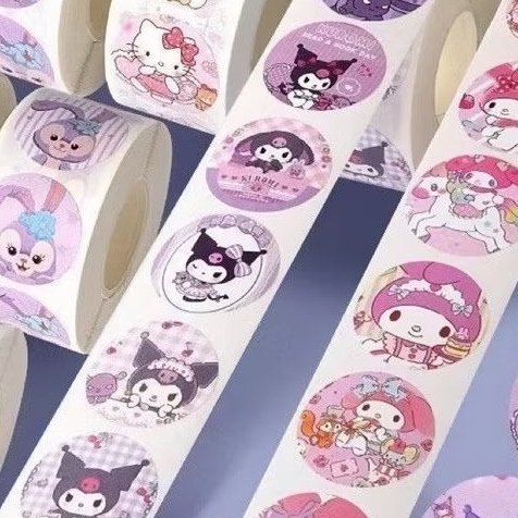 

Label Stiker Roll 500 Lembar Karakter Sticker Roll Buat Tempel DIY Packaging Kotak Souvenir