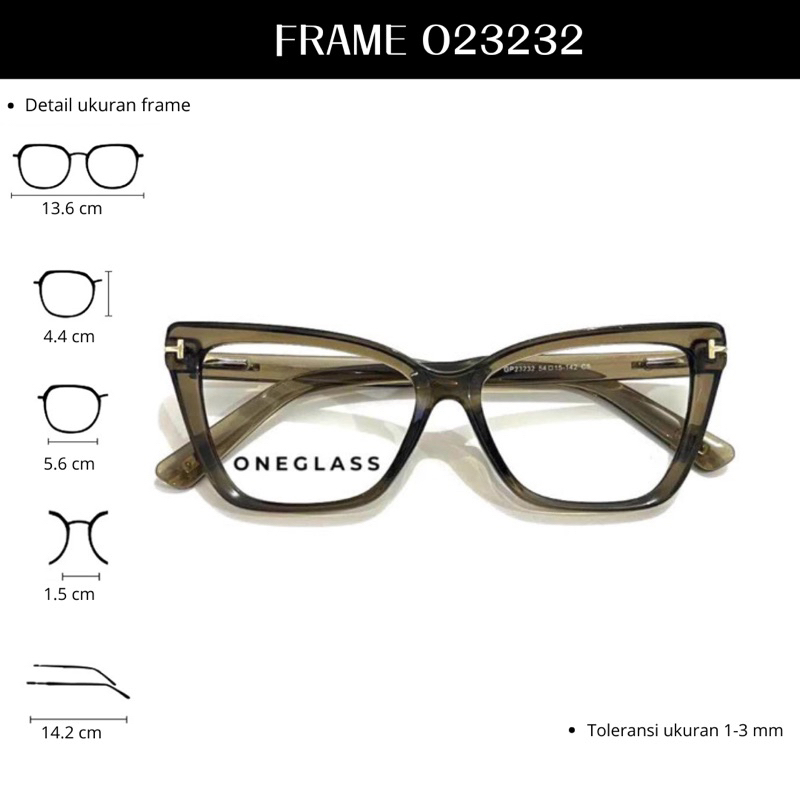 Oneglass - Frame Kacamata O23232 Perempuan