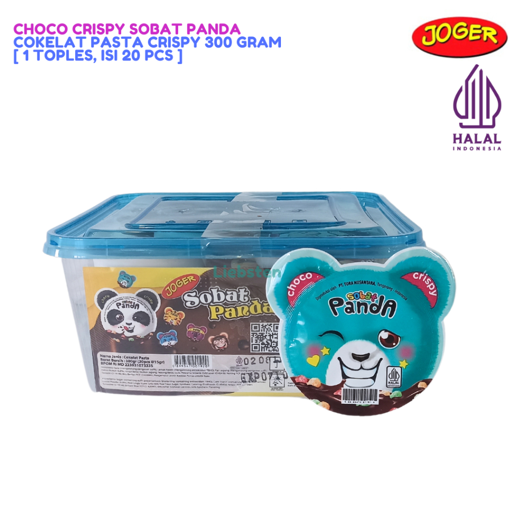 

Joger Cokelat Pasta Crispy Sobat Panda 300 Gr [1 Toples, Isi 20 Pcs]