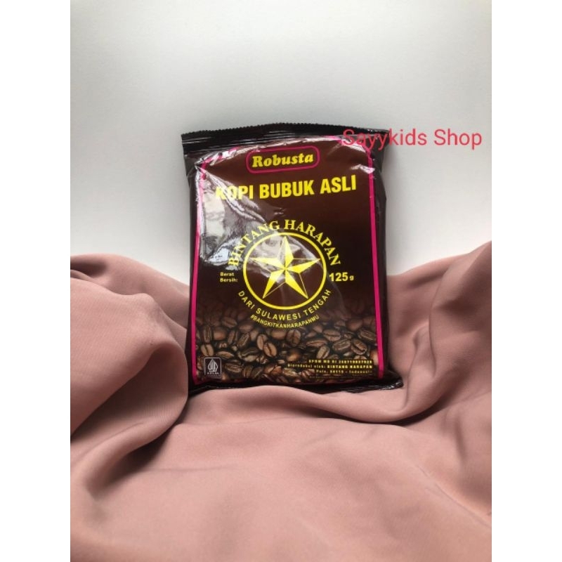 

Kopi Bubuk Robusta Bintang Harapan 125 Gr Asli Palu