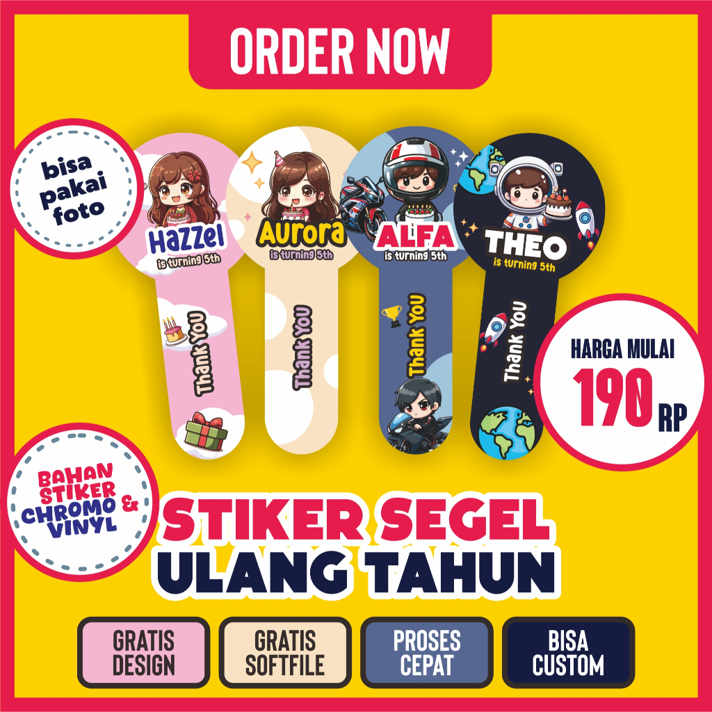 

Segel ulang tahun | stiker ultah | label ulang tahun