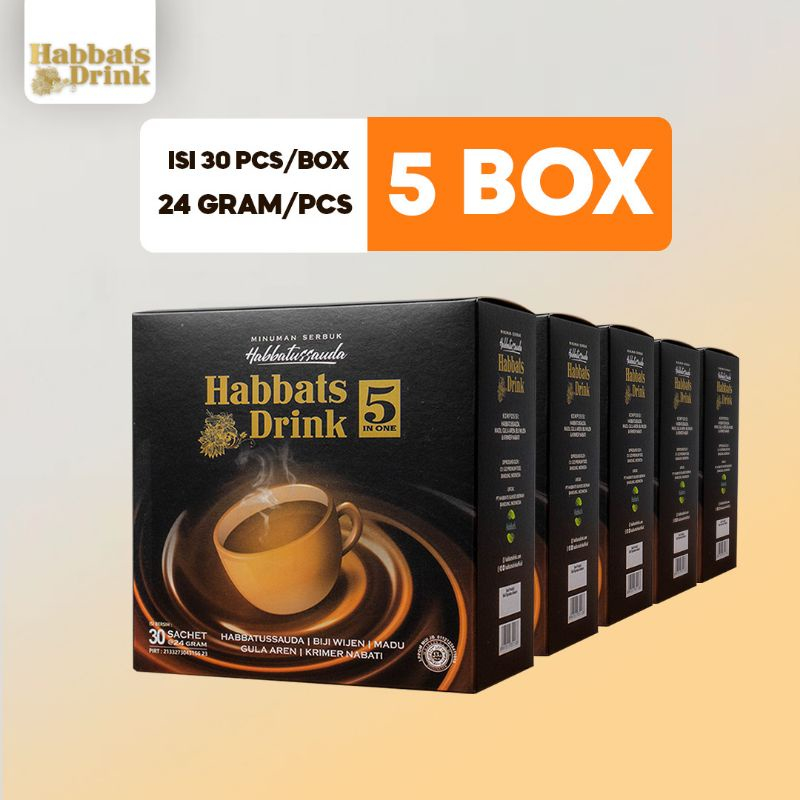 

Habbats Drink Minuman Habbatussauda Menjaga Daya Tahan Tubuh Isi 30 Sachet (paket 5 Box)