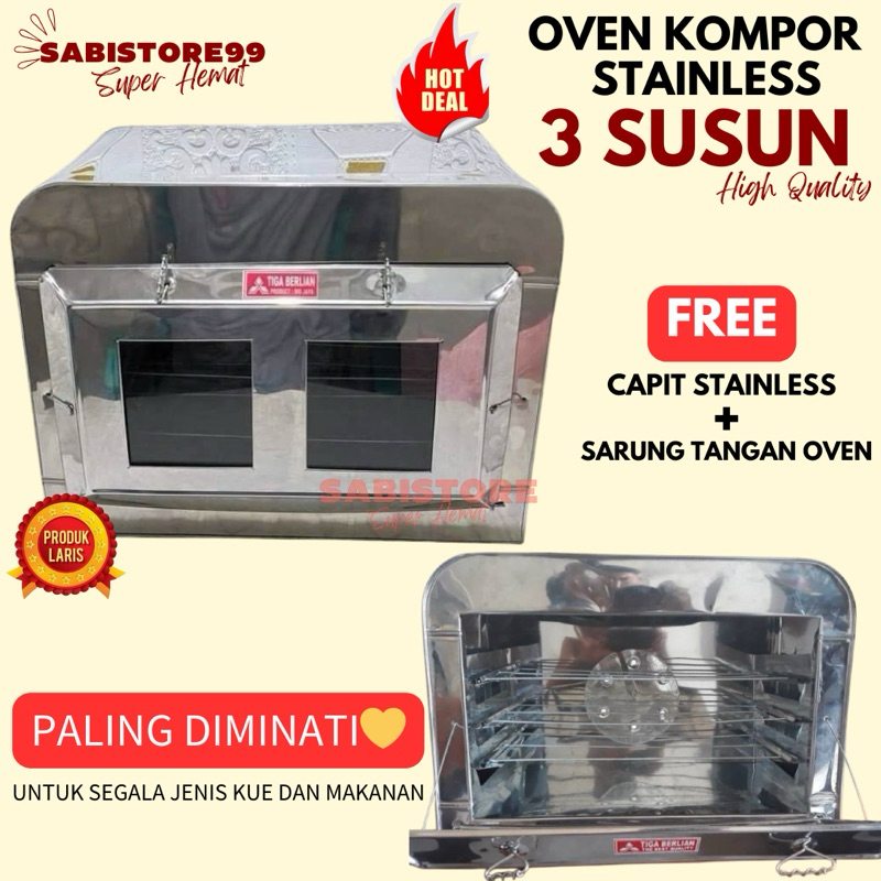 [TERMURAH] SET LENGKAP Oven, Capit, Sarung Tangan Oven - Oven Kompor - Oven Tangkring - Oven Stainle
