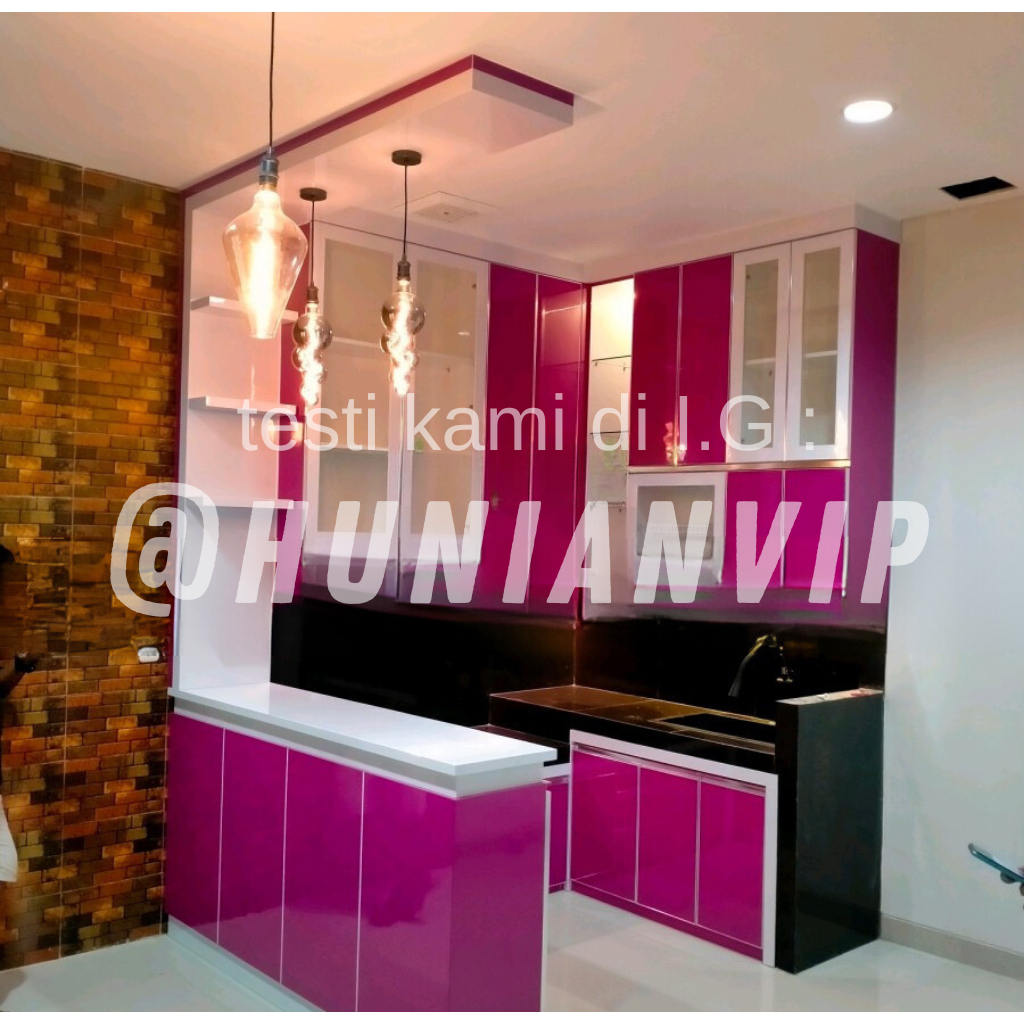 Custom Kitchen set aluminium minimalis terpasang