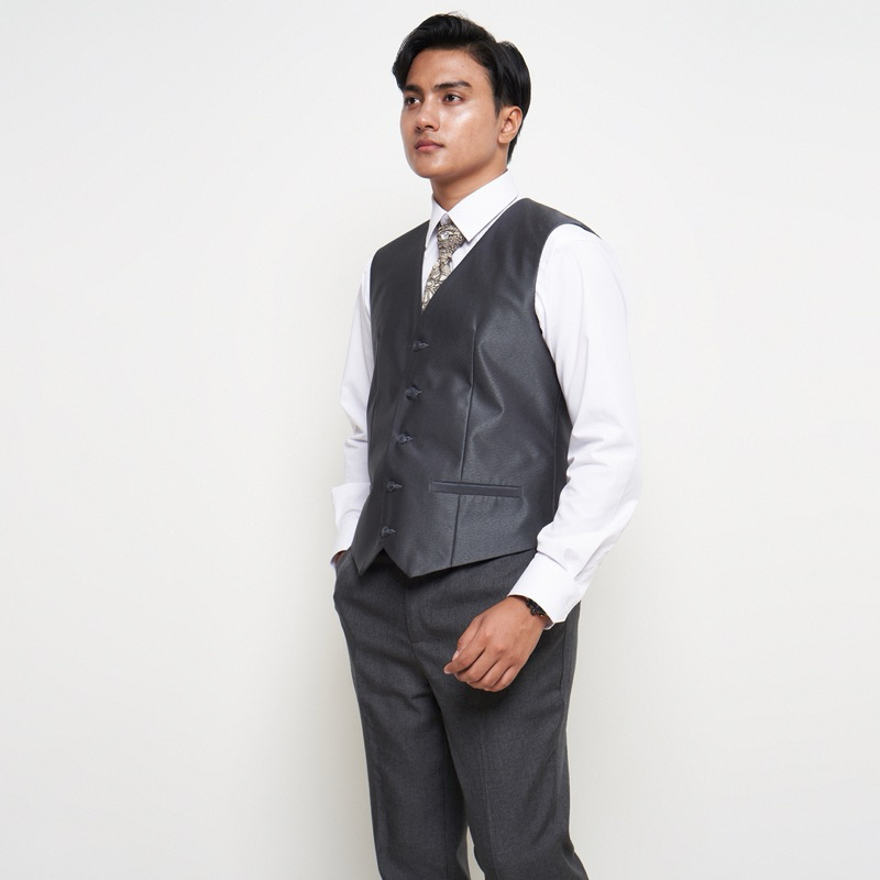 BIG PROMO Rompi Pengantin Rompi Wedding Vest Nikah Rompi Pria dalaman jas Semi Formal Hitam