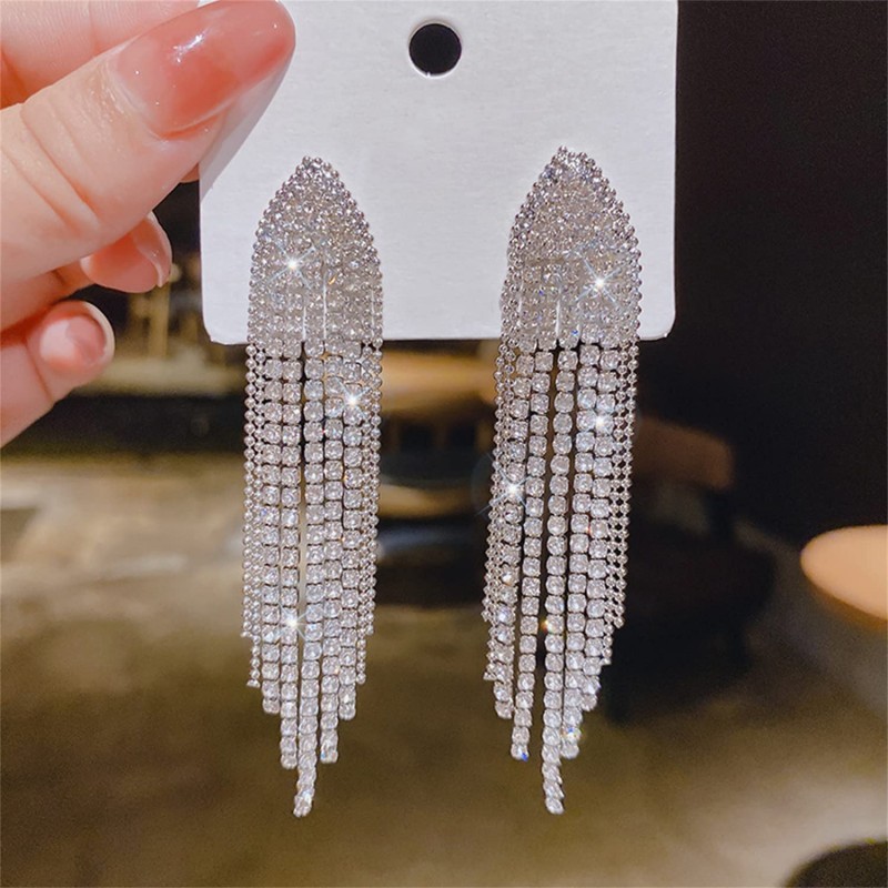Anting Juntai Panjang / Anting Rumbai Panjang / Anting Berlian Panjang