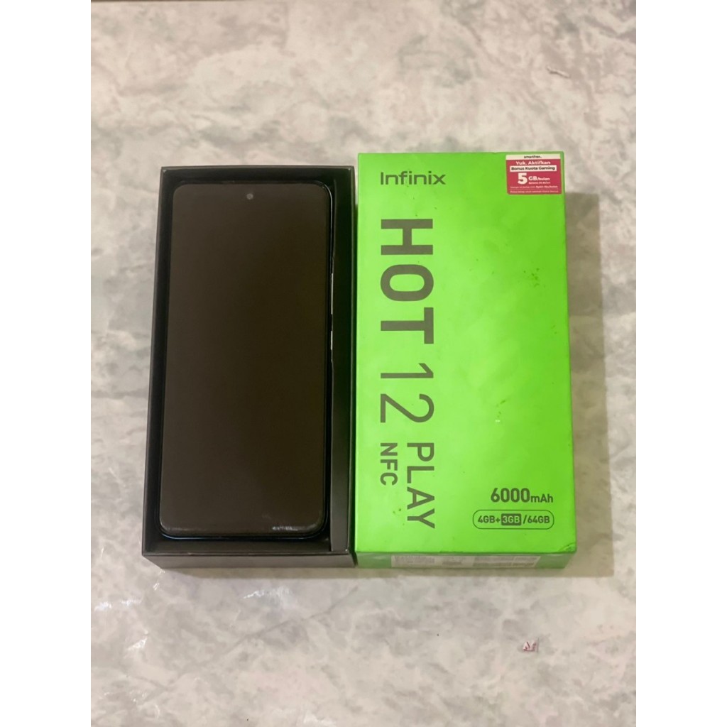 INFINIX HOT 12 PLAY 4/128 4/64 GB SECOND SEKEN BEKAS FULLSET GARANSI