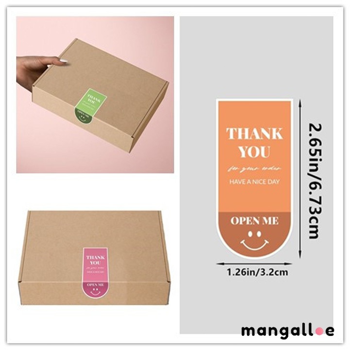 

✨COD 100PCS Sticker Thank You Sticker Label Souvenir Makanan Segel Panjang -MG