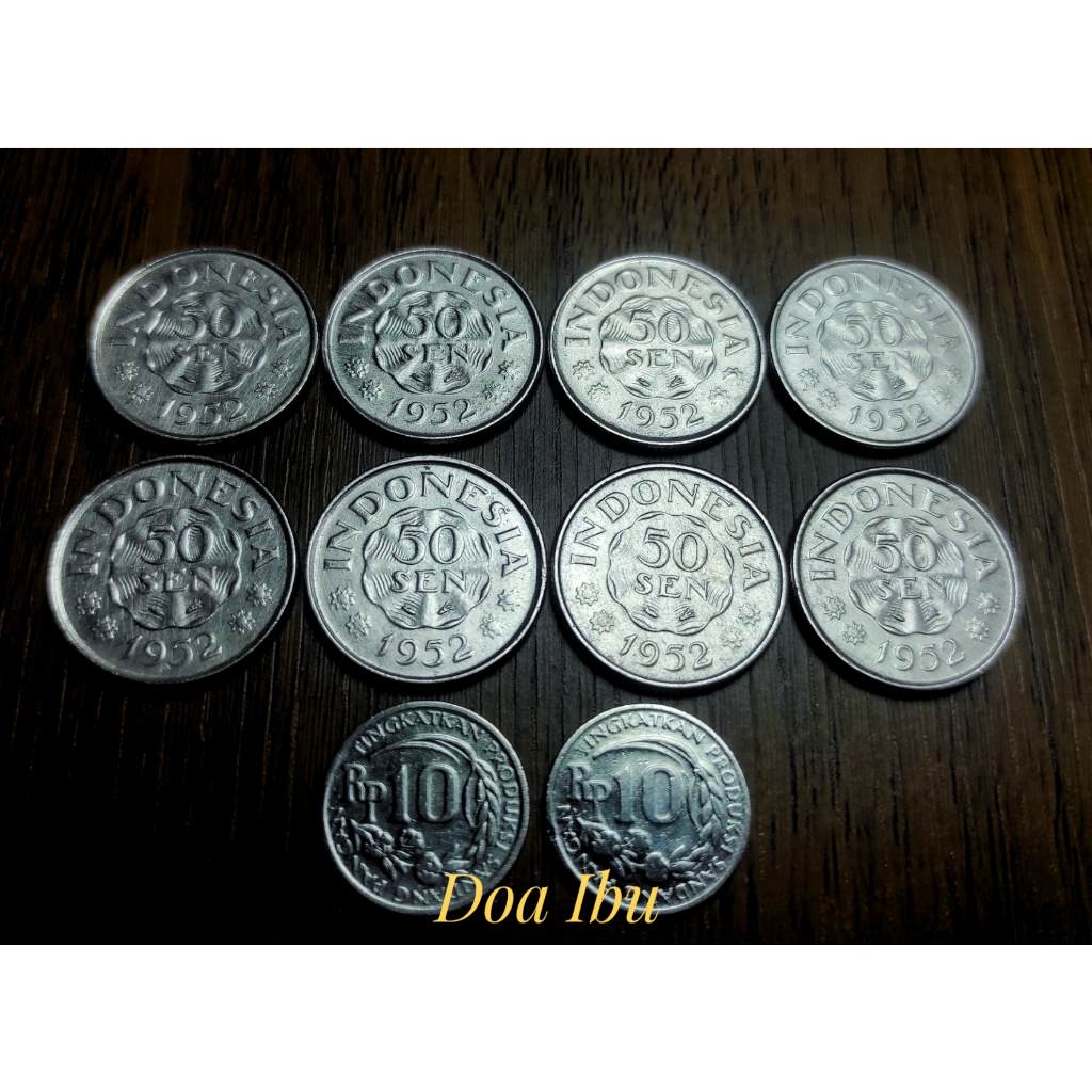 uang kuno 25 rupiah Gress /baru/ori 50 sen dan 10 rupiah