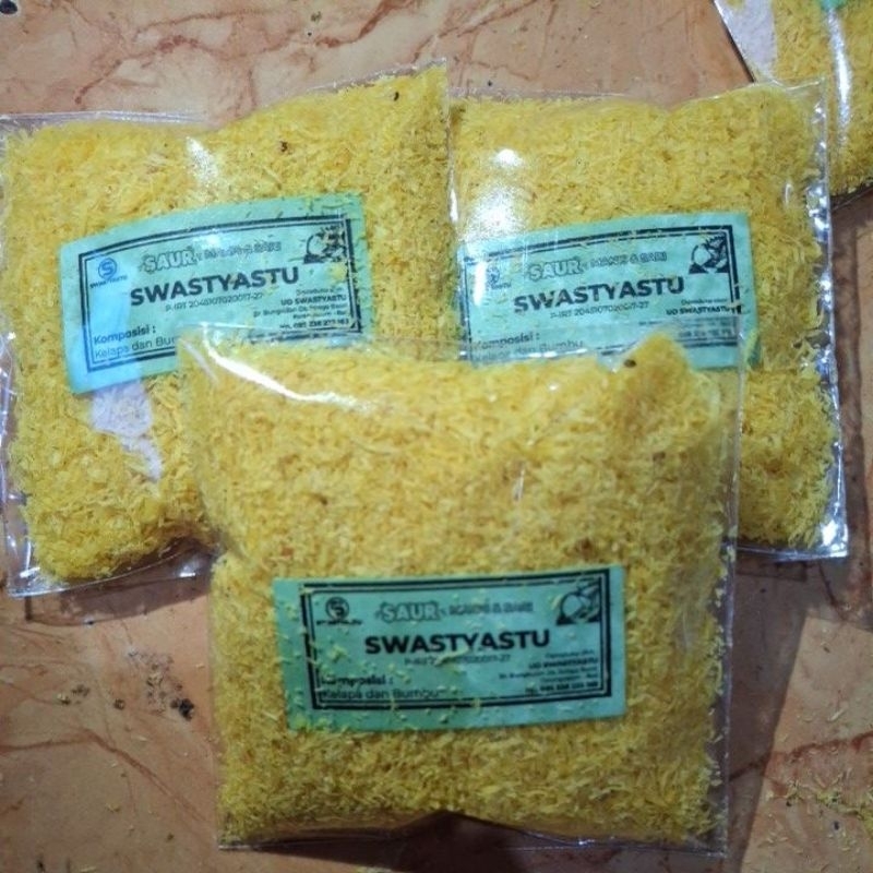 

saur swastyastu /serundeng kelapa bali