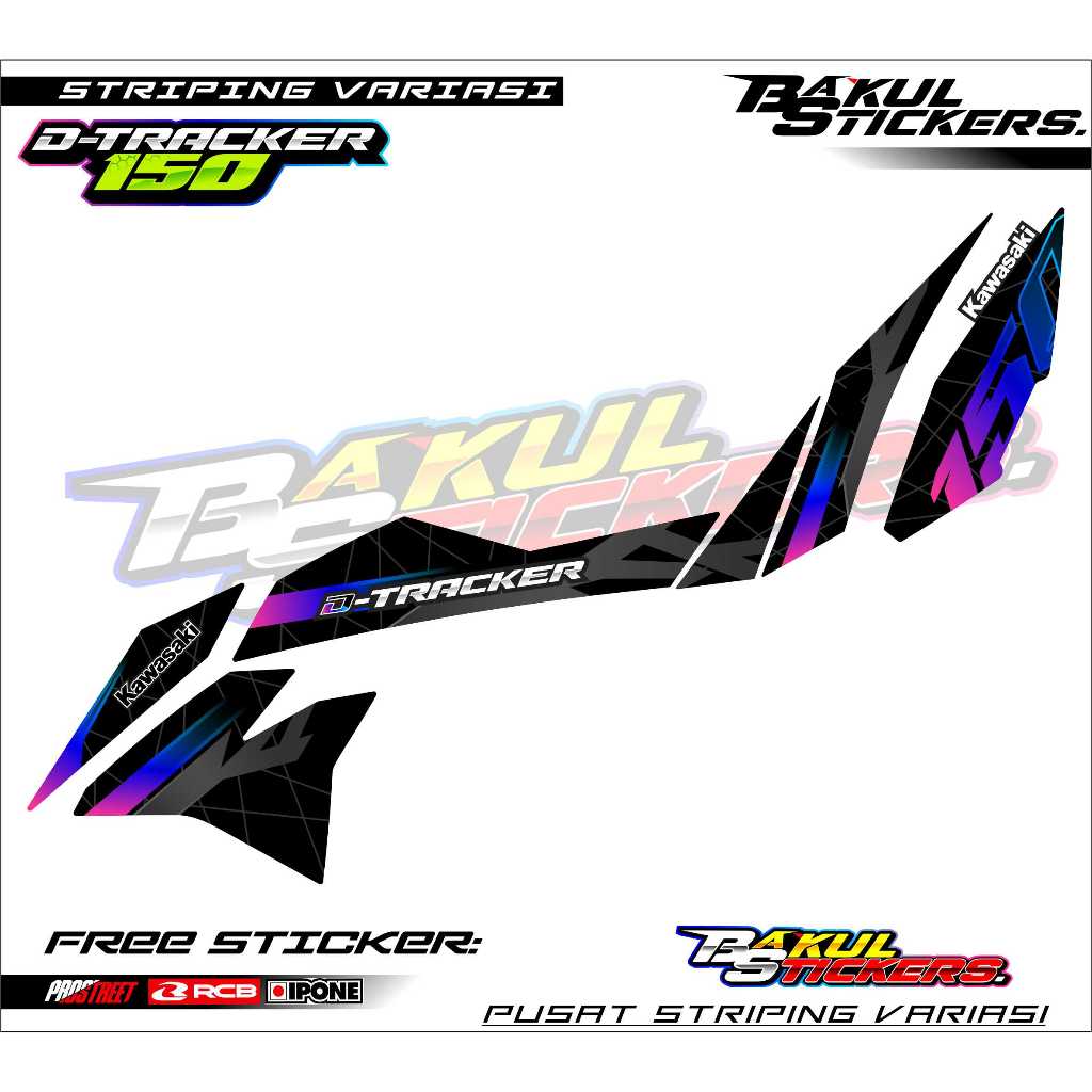 STRIPING VARIASI KAWASAKI D-TRACKER 150 / STICKER LIST VARIASI MOTOR D-TRACKER 150