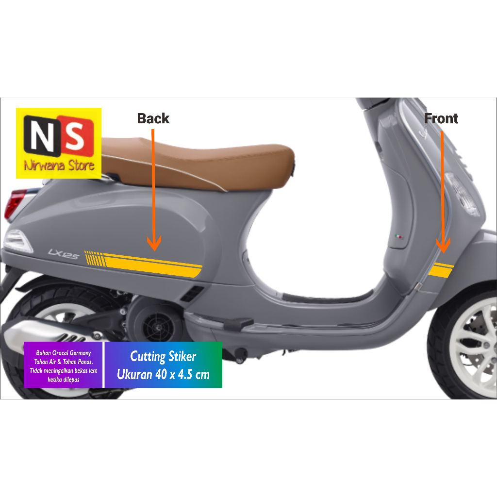 Cutting Sticker List Vespa LX 125 - Strip Vespa Matic