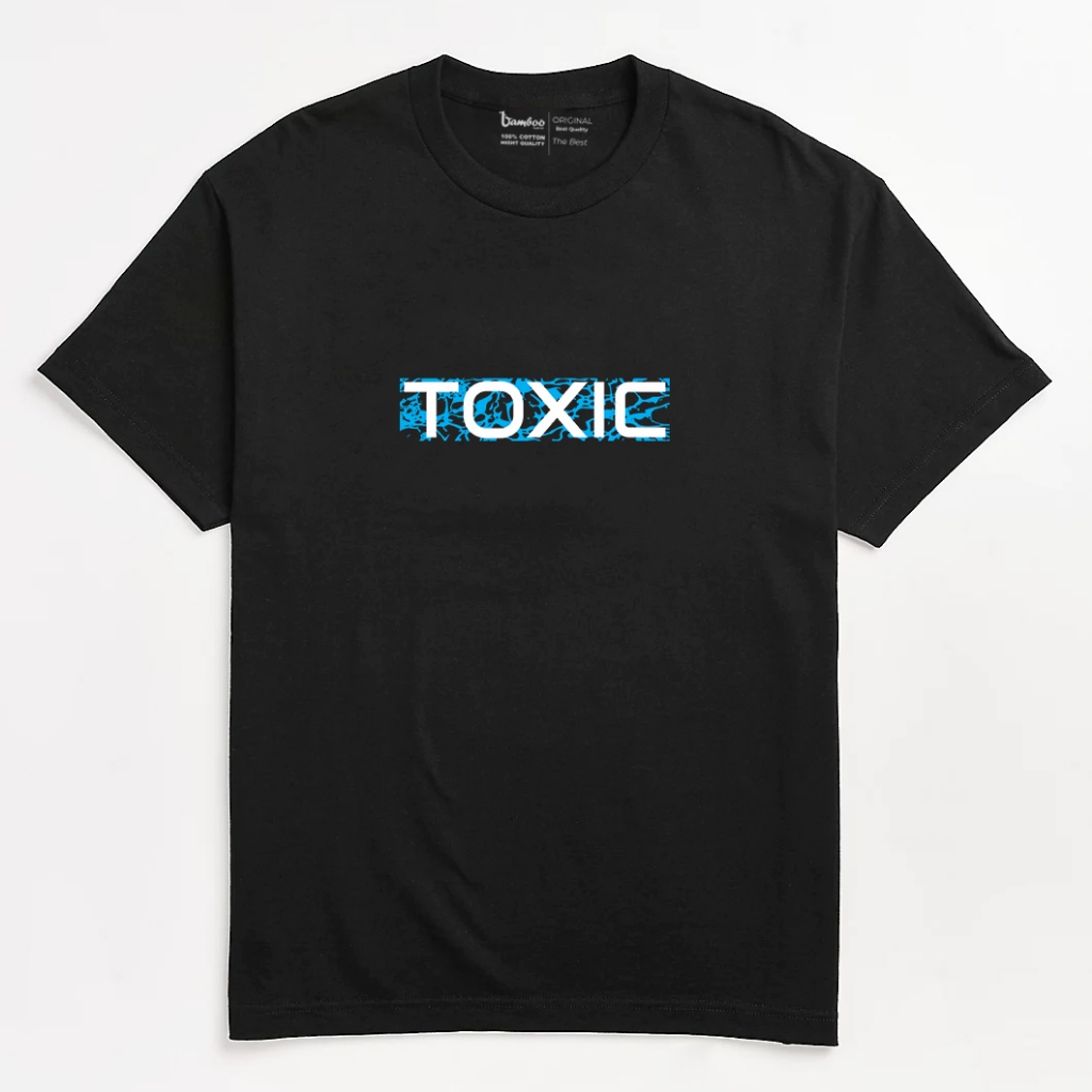 Kaos Distro Pria Keren - Baju Kaos Pria  Dewasa Cowok Laki Laki Toxic Hitam