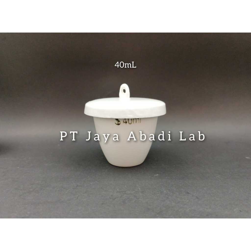 cawan krusibel krus crucible porcelain porselen porselin 40ml 40 ml 40cc dan tutup