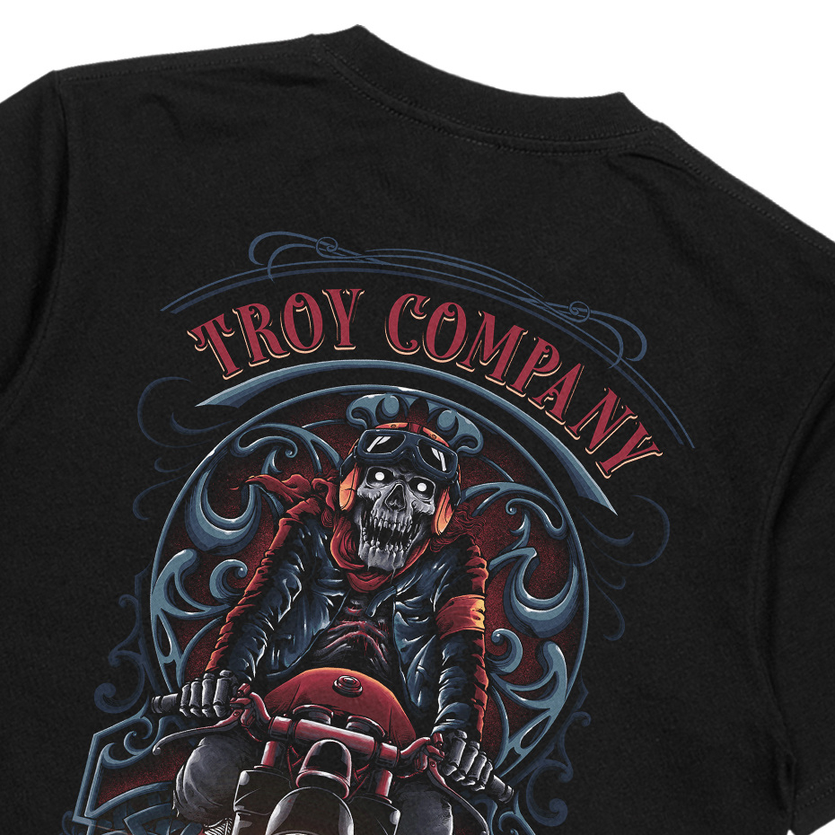 Troy Company Tshirt Black Falcon Motorcycles - Kaos Pria Lengan Pendek Hitam MT 2863