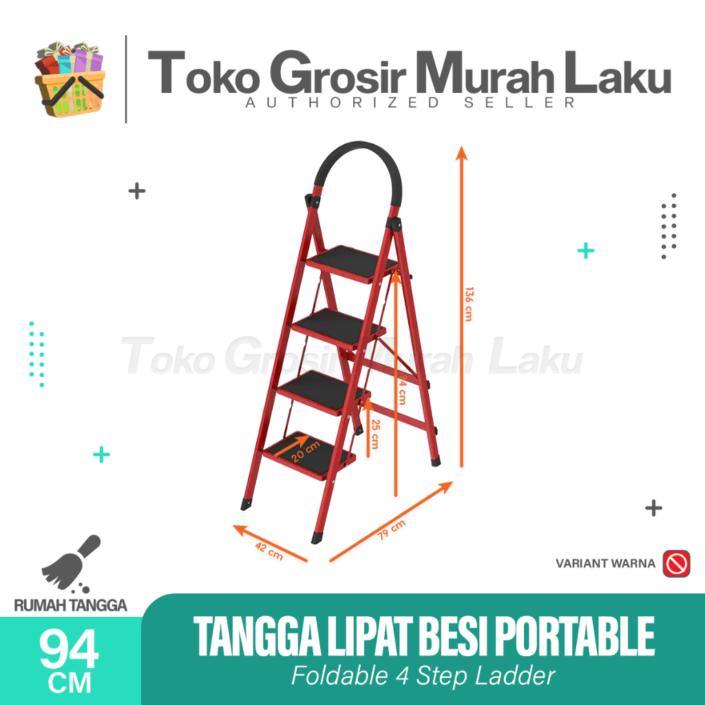 TANGGA LIPAT BESI / TANGGA RUMAH LIPAT / TANGGA PORTABLE / TANGGA LIPAT MULTIFUNGSI
