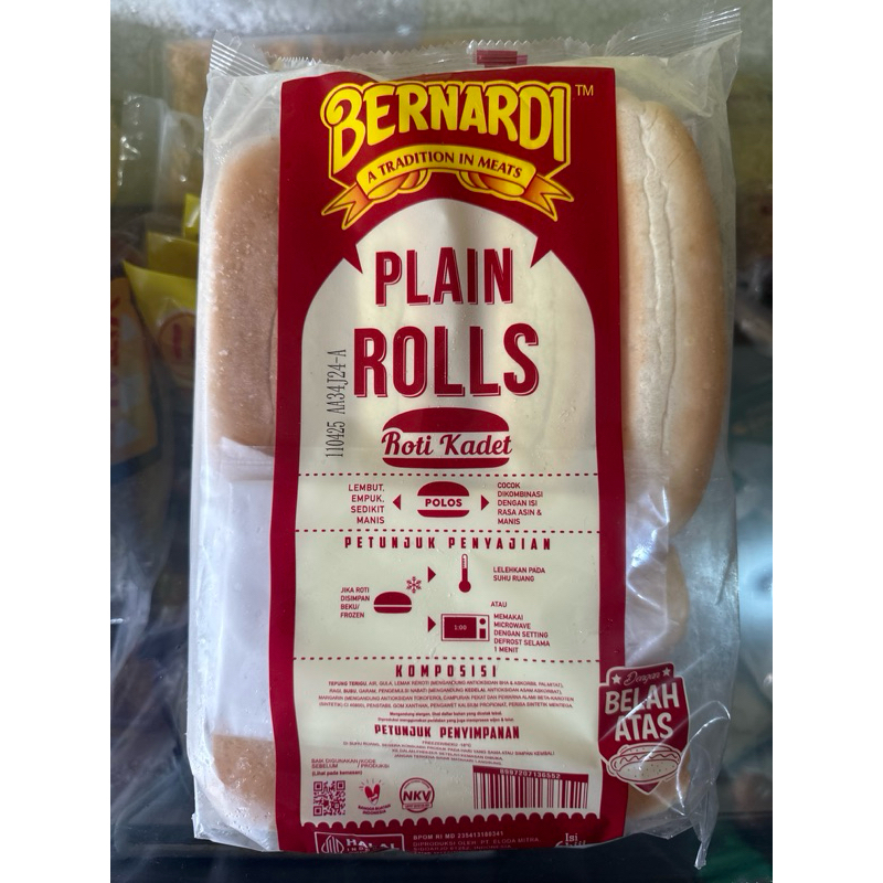 

bernadi plain rolls hot dog roti kadet isi 6