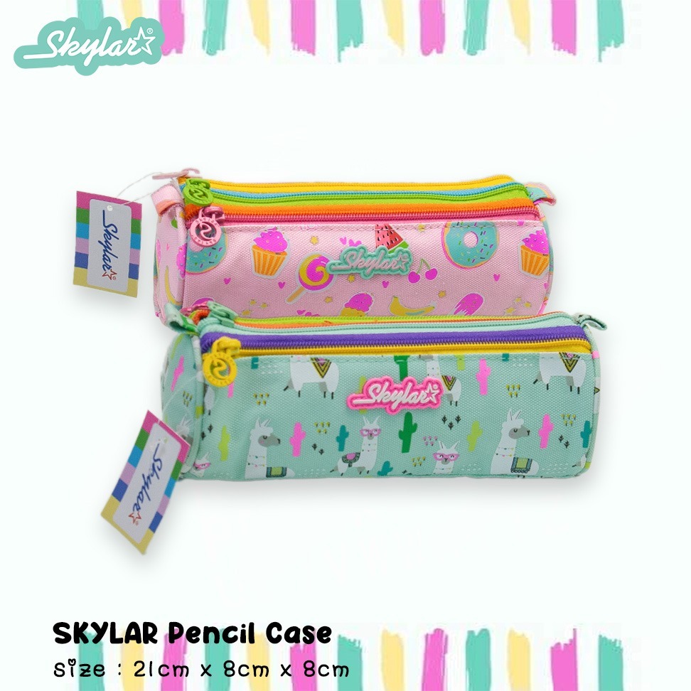 

SKYLAR ROUND Pencil case color zipper/ tempat pencil tabung WEP504