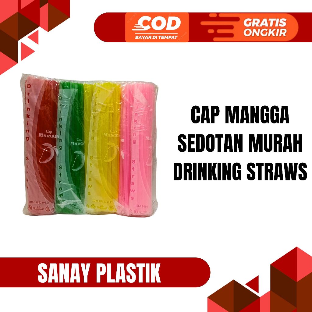 SEDOTAN PLASTIK MANGGA WARNA DAN PUTIH