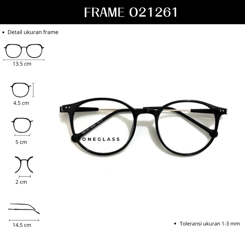 𝗢𝗻𝗲𝗴𝗹𝗮𝘀𝘀 - Frame Kacamata O21261 Unisex