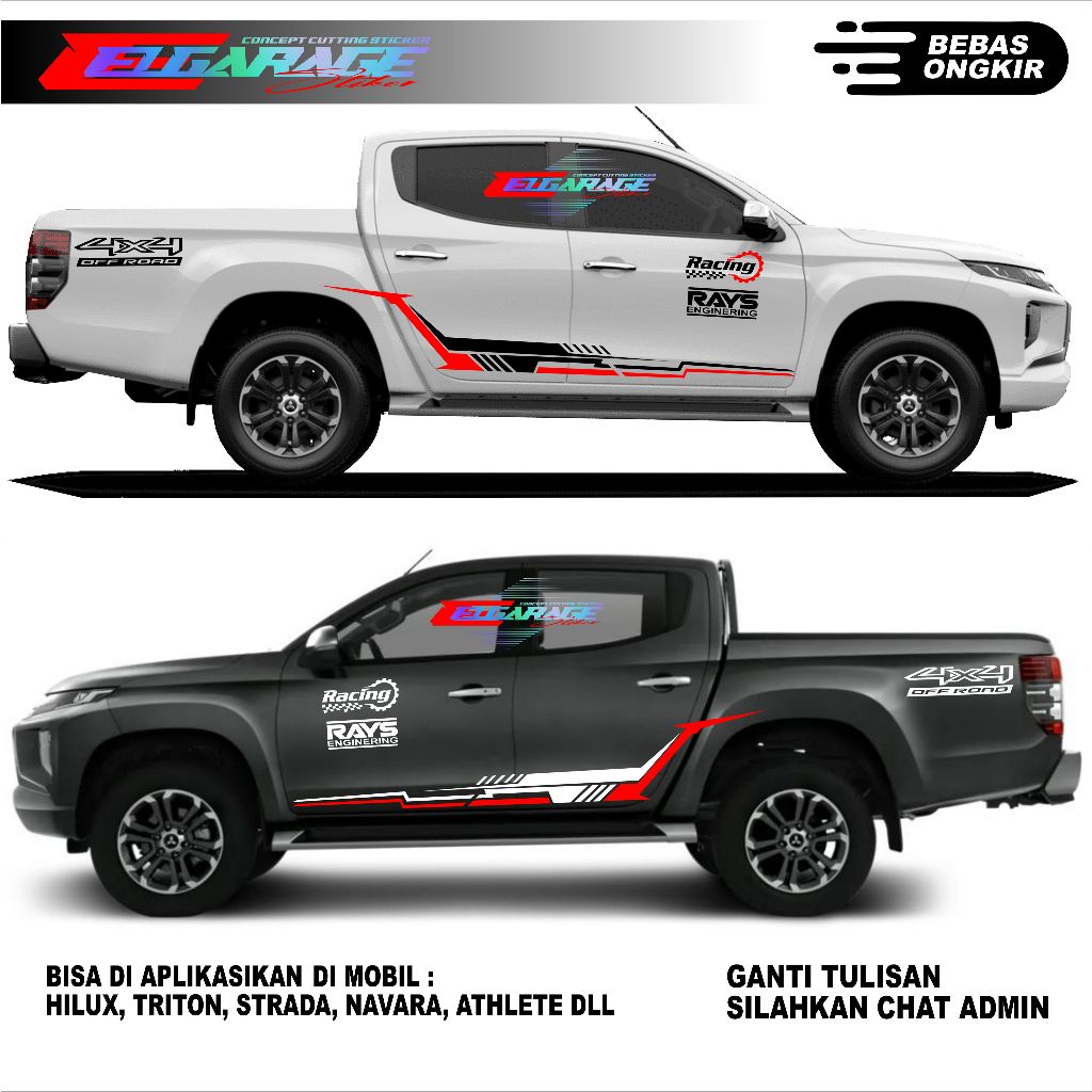 Sticker mobil triton sticker universal mobil triton sticker mobil triton , hilux ,strada , navara dl