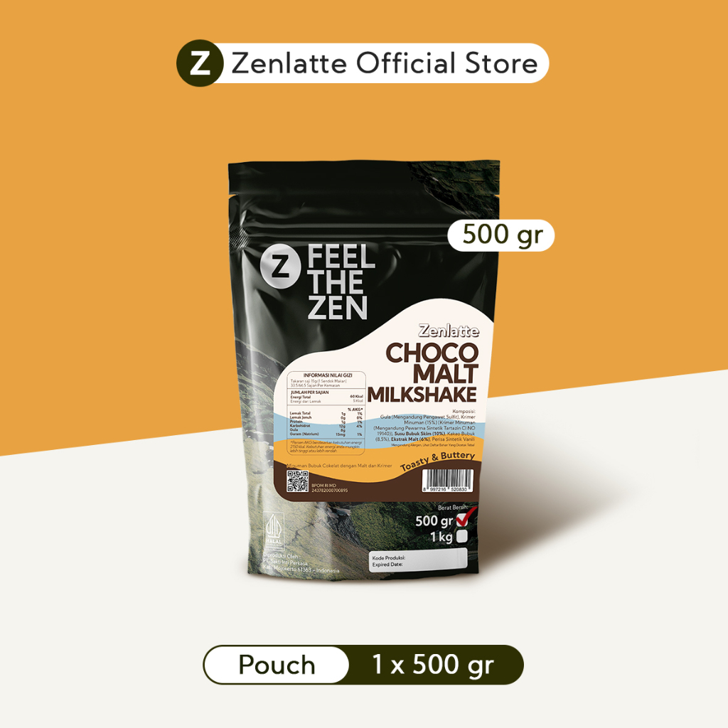 

Zenlatte Chocomalt Milkshake - Bag 500gr & 1kg | Chocomalt Milkshake Powder | Bubuk Chocomalt Milkshake