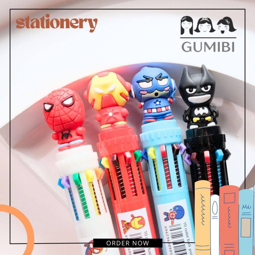 

PULPEN CETEK 10 WARNA AVENGERS PEN MEKANIK AVENGERS PULPEN WARNA WARNI PEN AVENGERS IRONMAN BATMAN LUCU TERMURAH