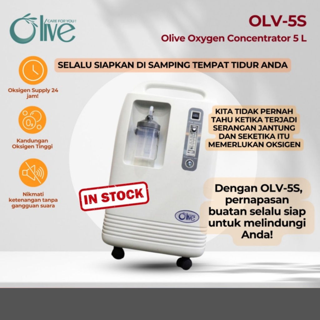 OLIVE OLV-5S Oxygen Concentrator 5L 5 Liter - Oksigen Konsentrator READY. Peralatan Medis
