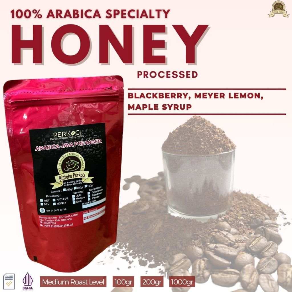 

Kopi Arabica Specialty Honey Processed - Bintoha Perkoci Origin Gunung Patuha