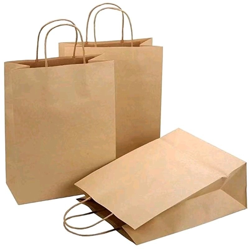 

S ( S49 ) PAPER BAG SOUVENIR POLOS WARNAvHITAM DAN COKLAT BAHAN BOX KRAFT