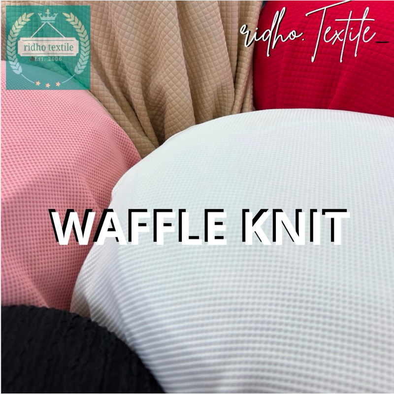 BAHAN/KAIN WAFFLE KNIT ANEKA MOTIF & WARNA