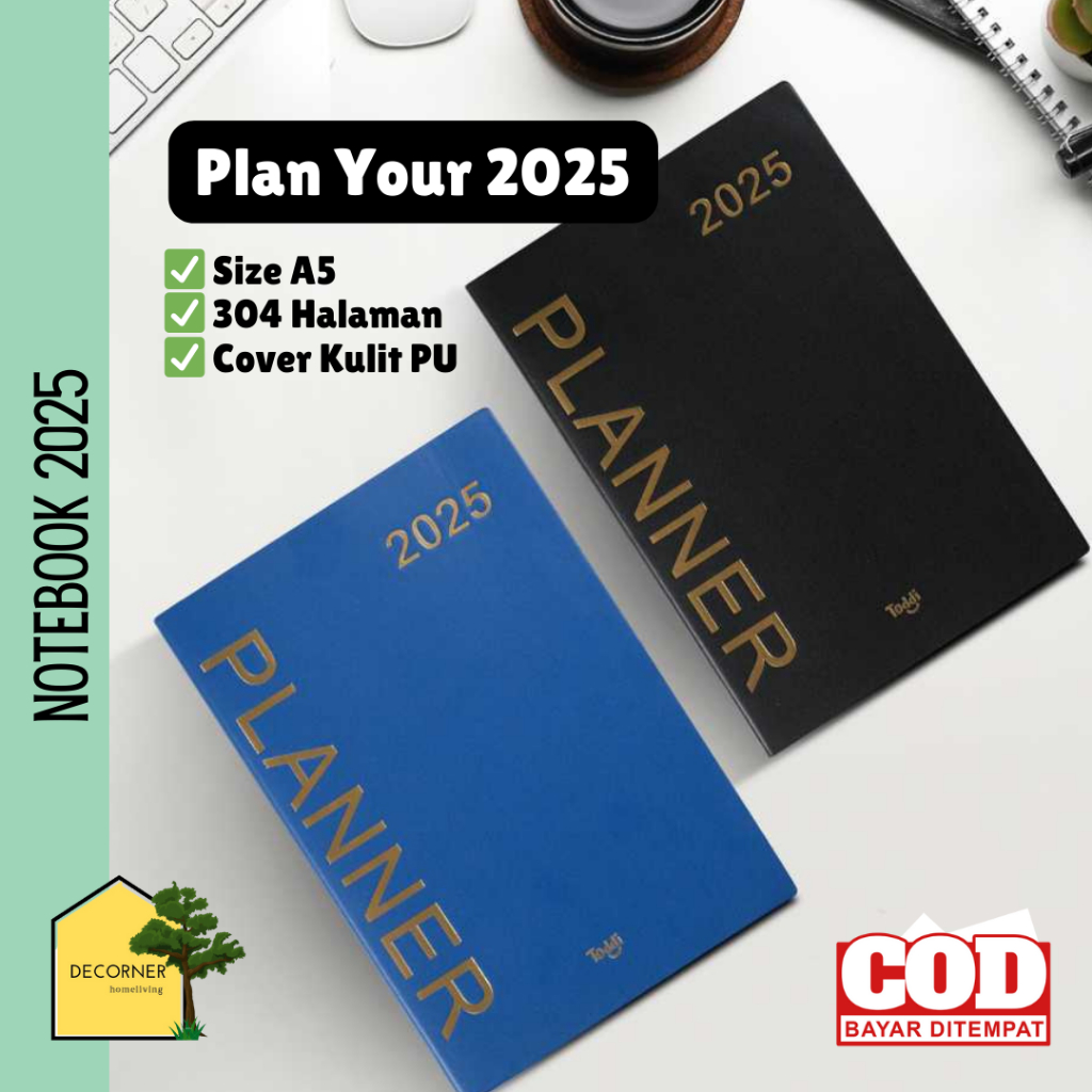 

Buku Jurnal 2025 A5 Monthly Planner Book 304 Halaman