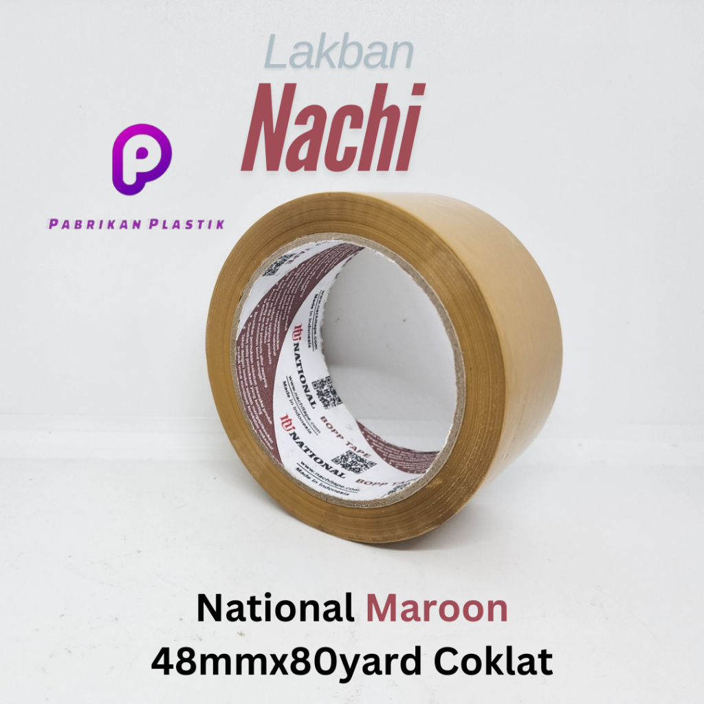

Lakban Nachi OPP National Core "Maroon" Ukuran "48mm x 80 yard" ukuran sesuai 100% tanpa tipu tipu !!! Lakban Original Asli Nachi/Lakban Nachi coklat