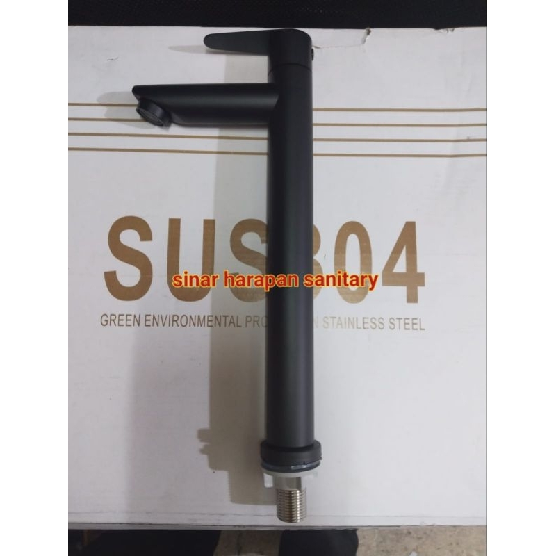 Kran wastafel hitam lurus 30cm / Kran wastafel hitam terbaru / Kran cuci tangan wastafel