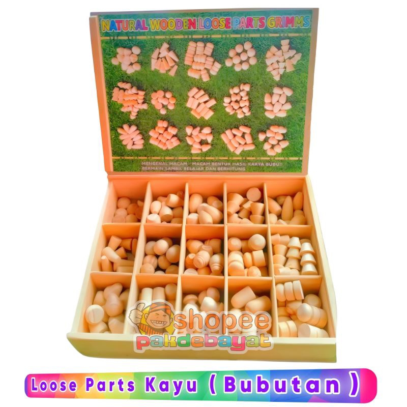 MAINAN EDUKASI WOODEN LOOSE PARTS GRIMMS  NATURAL LOOSE PARTS KAYU BUBUTAN NATURAL LOOSE PARTS NATUR