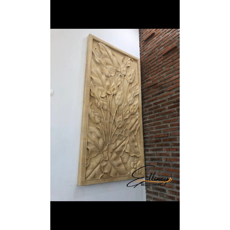 RELIEF UKIRAN BATU ALAM BATU PUTIH HIASAN DINDING RUMAH/PAGAR