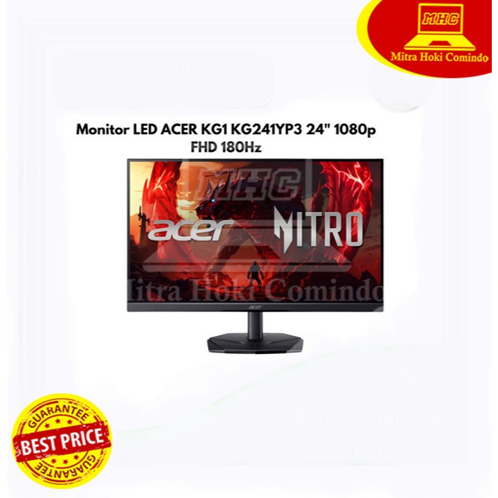 LED MONITOR ACER 24 INCH KG241YP3 24"/FHD/VA/180Hz/2ms/HDMI/DP/FreeSync