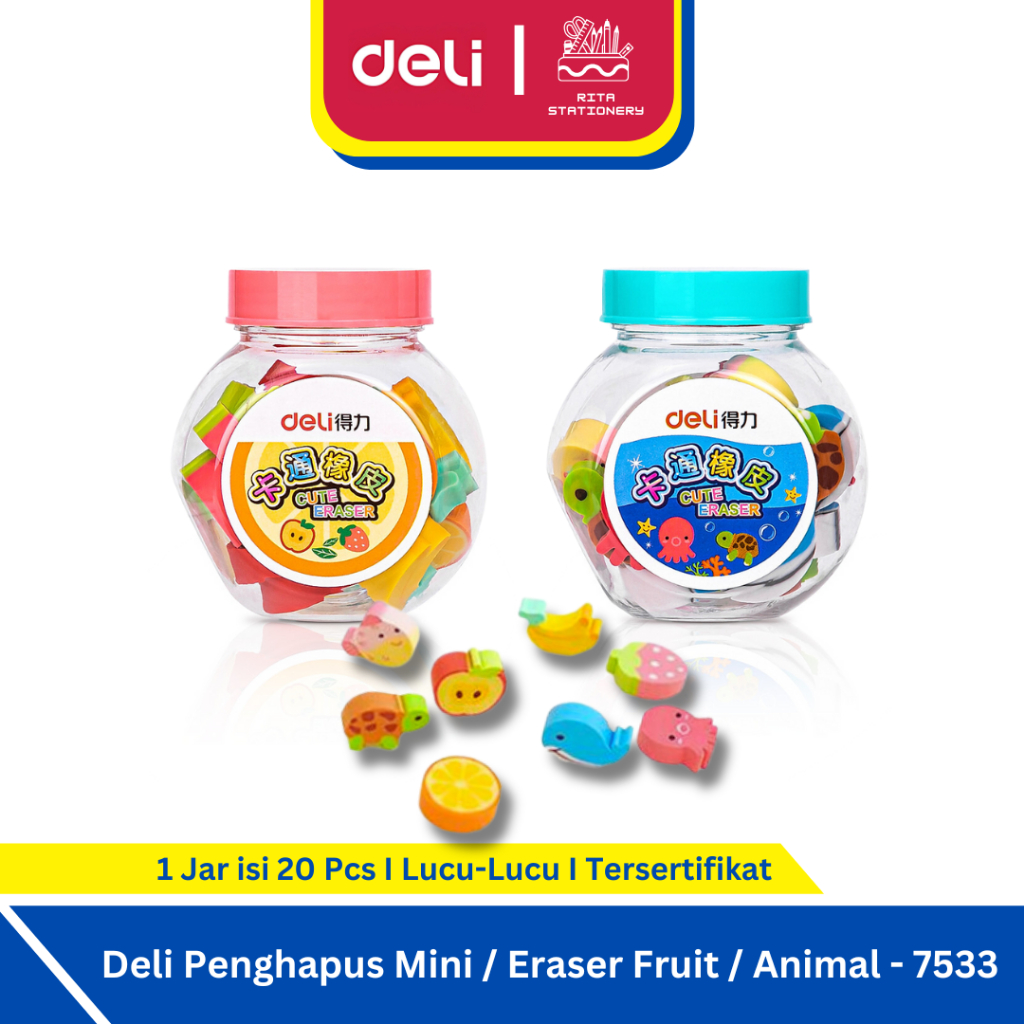 

Deli penghapus isi 20 Eraser/ Hapusan Buah dan Binatang Lucu - 7533
