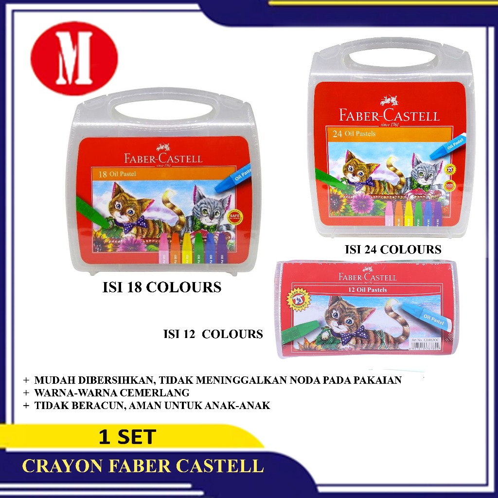 

Crayon Faber Castell Oil Pastel isi 12,18,24