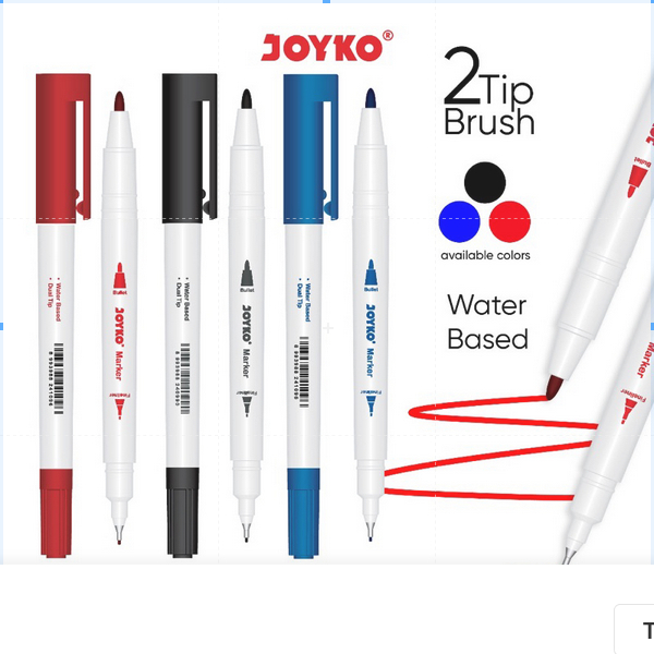 

( 1 PACK ) Color Marker MK-64 Dual Tip Penanda Spidol Berwarna Joyko 1 PACK ISI 12 BIJI