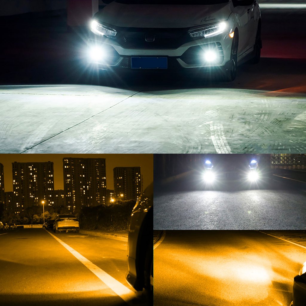 UYUI 2 Buah H3 12V-24V Kit Lampu Depan LED Cree Ultra Putih 100W 10Lm Bohlam Lampu Berjalan Siang